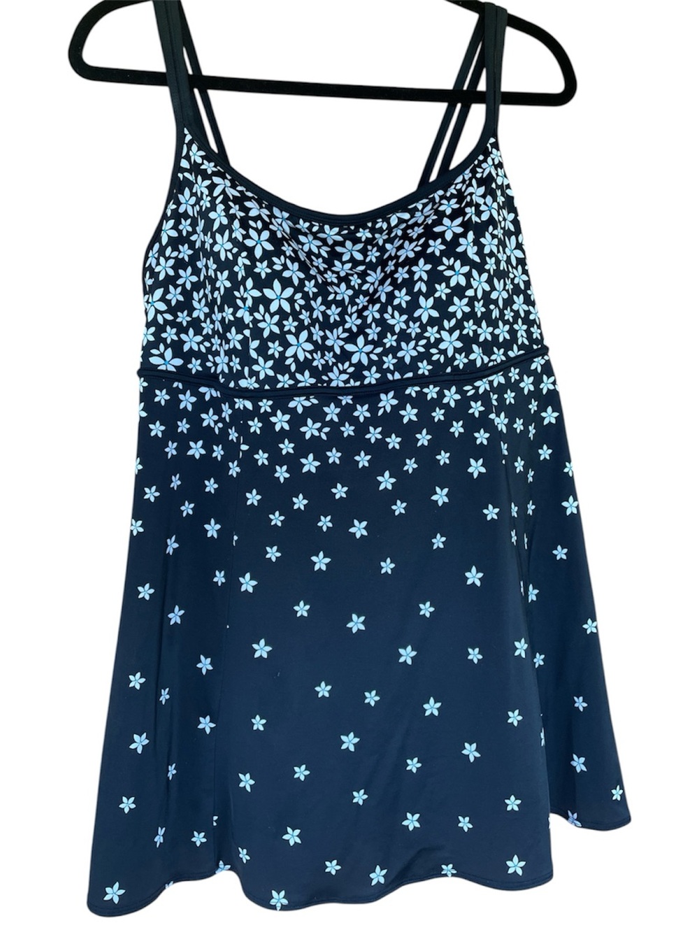 Robby Len Swimdress Swimsuit Black & White Floral One-Piece Plus Size 18W